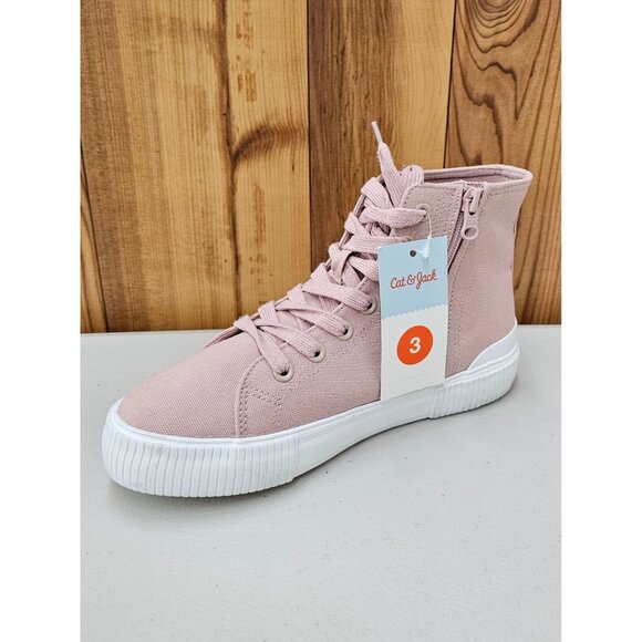 Cat & Jack Cora Pink Lace Up Sock Girl's Shoes Size 3 - Picture 1 of 11